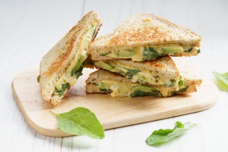 Grilled Avocado Spinach and Cheese Sandwich